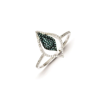 Sterling Silver Blue and White Diamond Fashion Ring