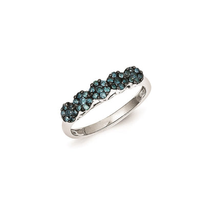Sterling Silver Blue Diamond Ring