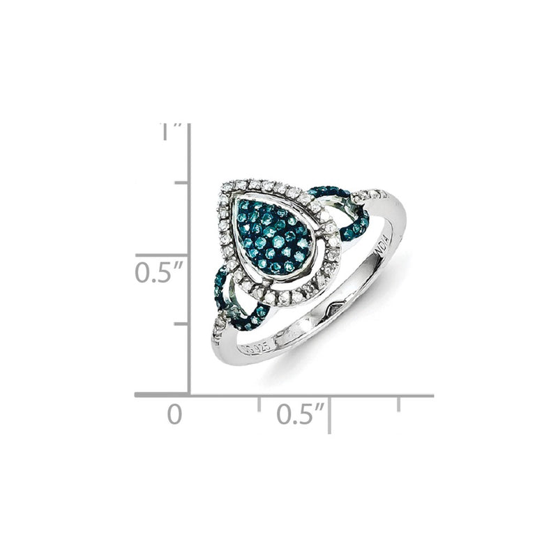 Sterling Silver Blue Diamond Ring