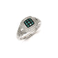 Sterling Silver Blue & White Diamond Square Ring
