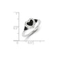 Sterling Silver White & Black Diamond Heart Ring