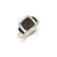 Sterling Silver Black & White Diamond Square Ring