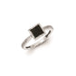 Sterling Silver Black and White Diamond Square Ring