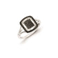 Sterling Silver Black and White Diamond Square Ring