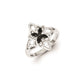Sterling Silver White & Black Diamond Flower Ring