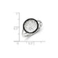 Sterling Silver Black & White Diamond Circle & Flower Ring