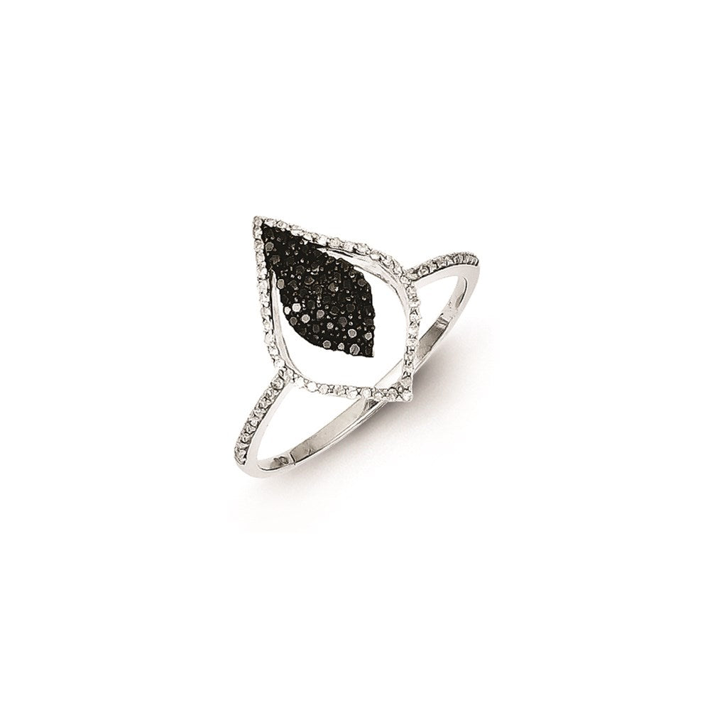Sterling Silver Black and White Diamond Fashion Ring