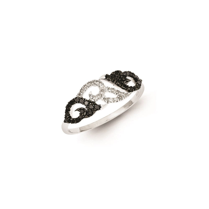 Sterling Silver Black & White Diamond Ring