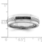 White Night Sterling Silver Rhodium-plated White and Black Diamond Men's Ring
