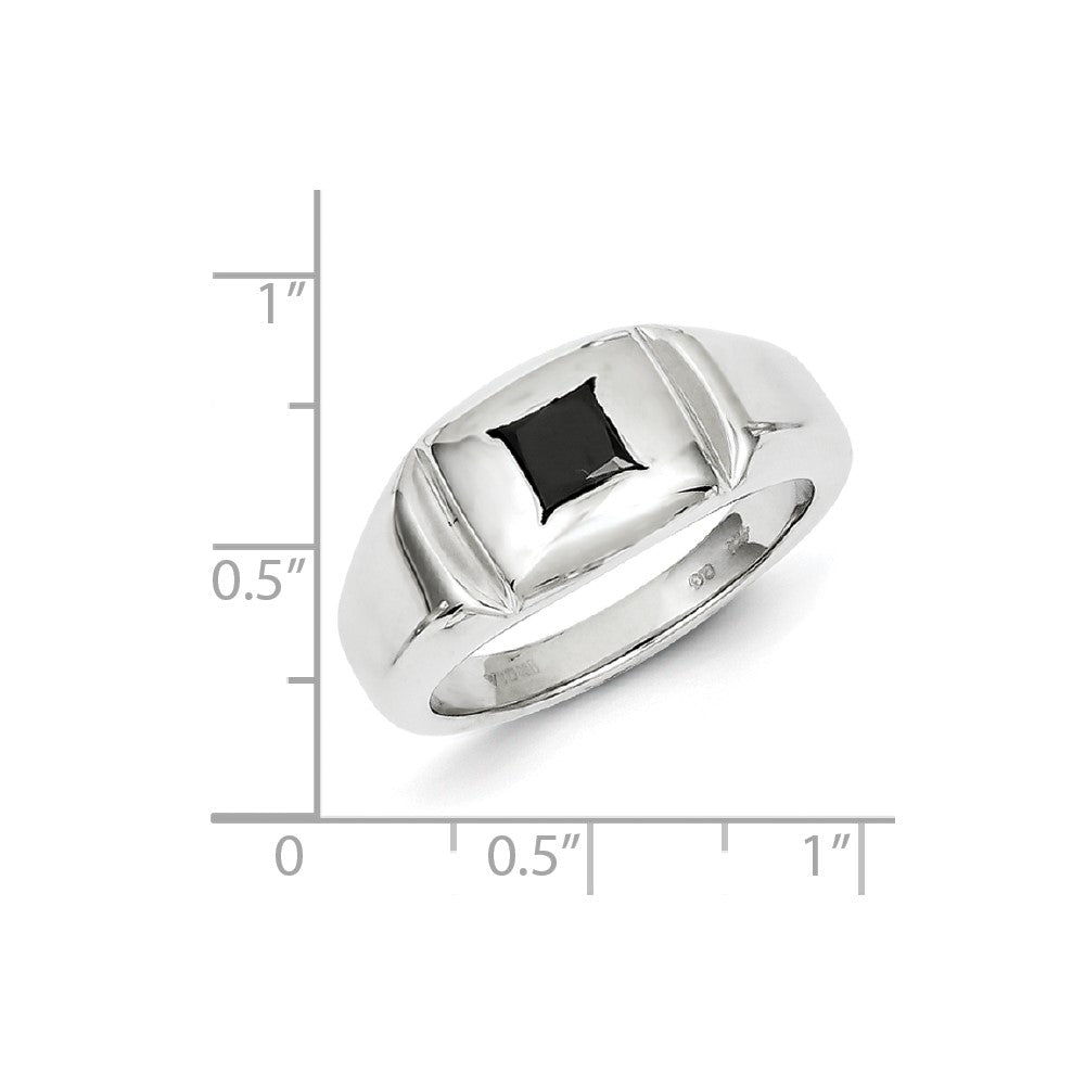 Sterling Silver Black Diamond Mens Ring
