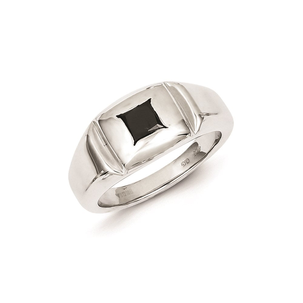 Sterling Silver Black Diamond Mens Ring
