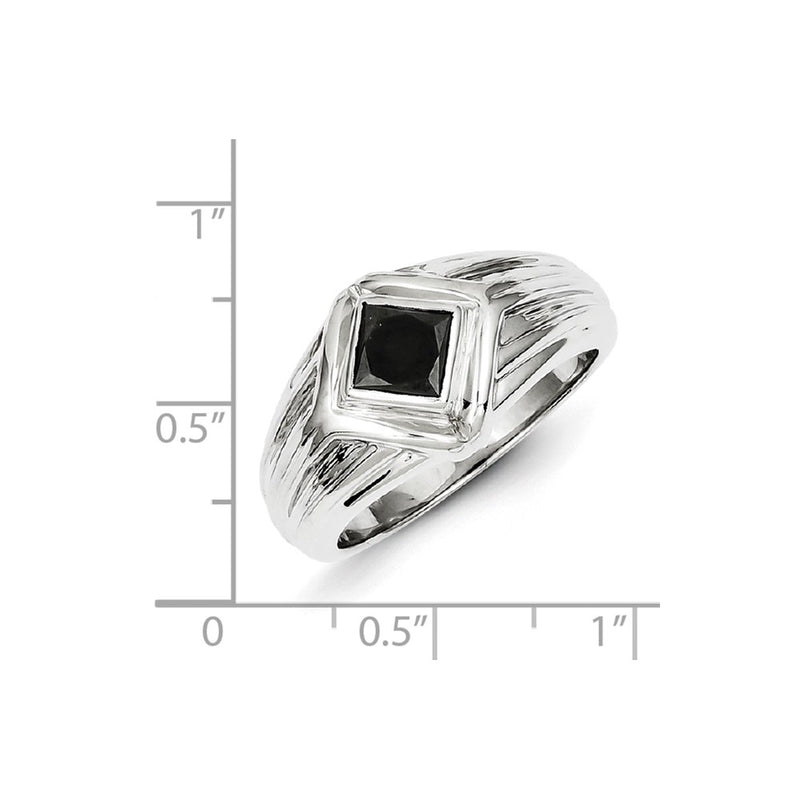 Sterling Silver Black Diamond Mens Ring