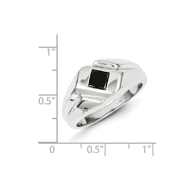 Sterling Silver Black Diamond Mens Ring