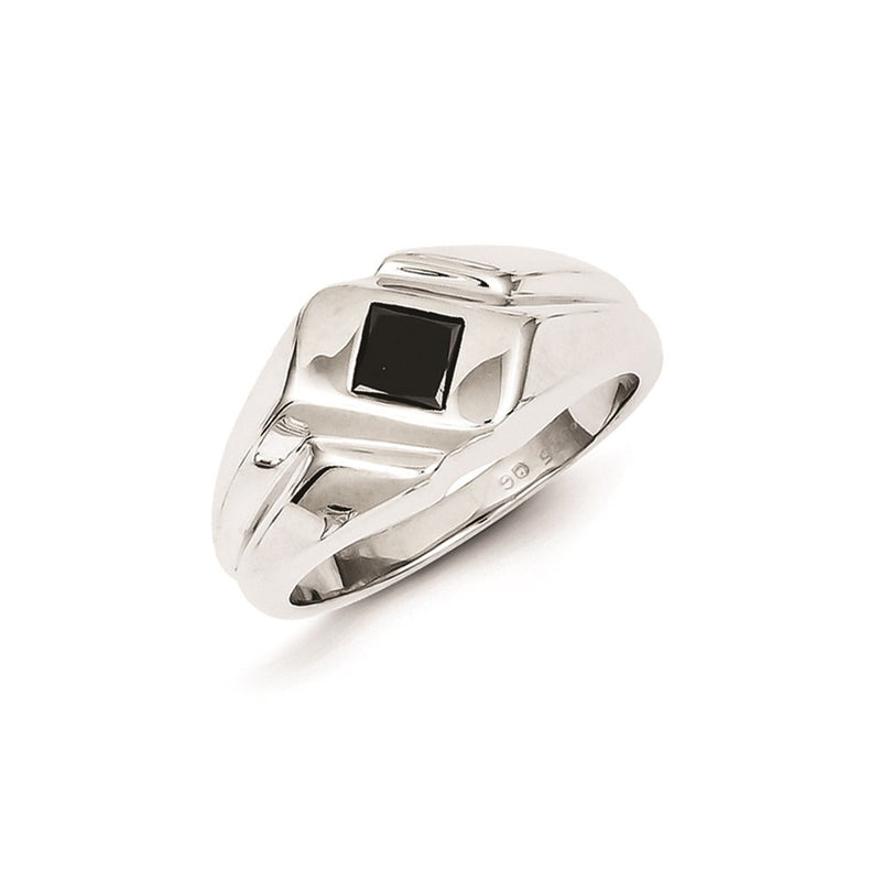 Sterling Silver Black Diamond Mens Ring