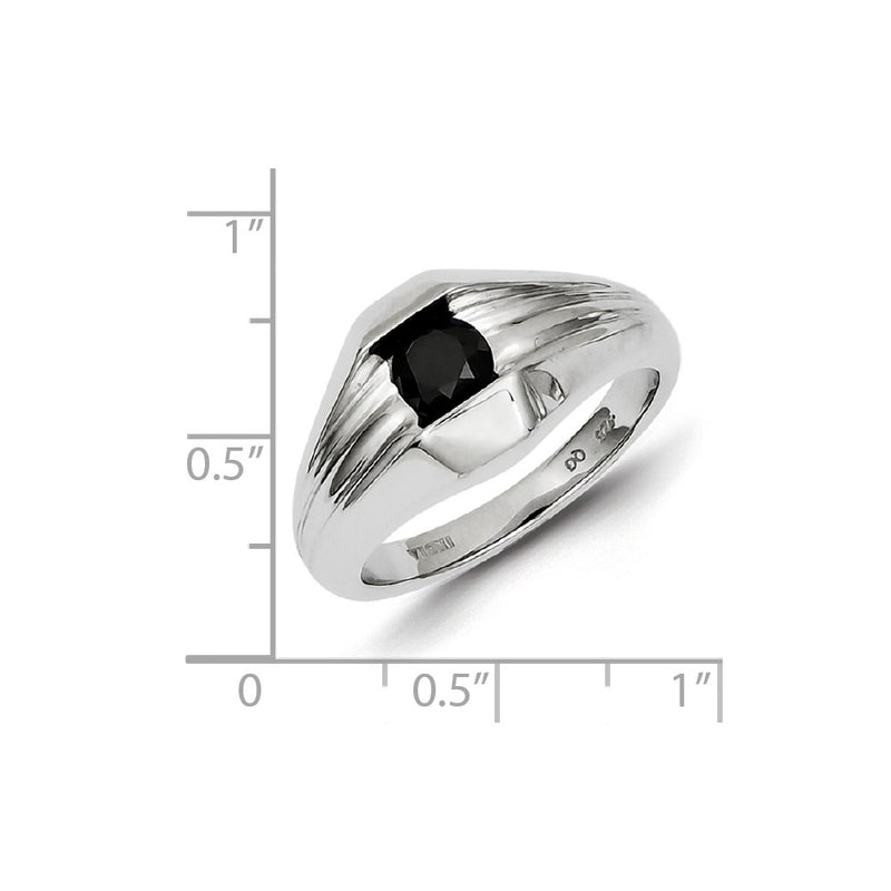 Sterling Silver Black Diamond Mens Ring