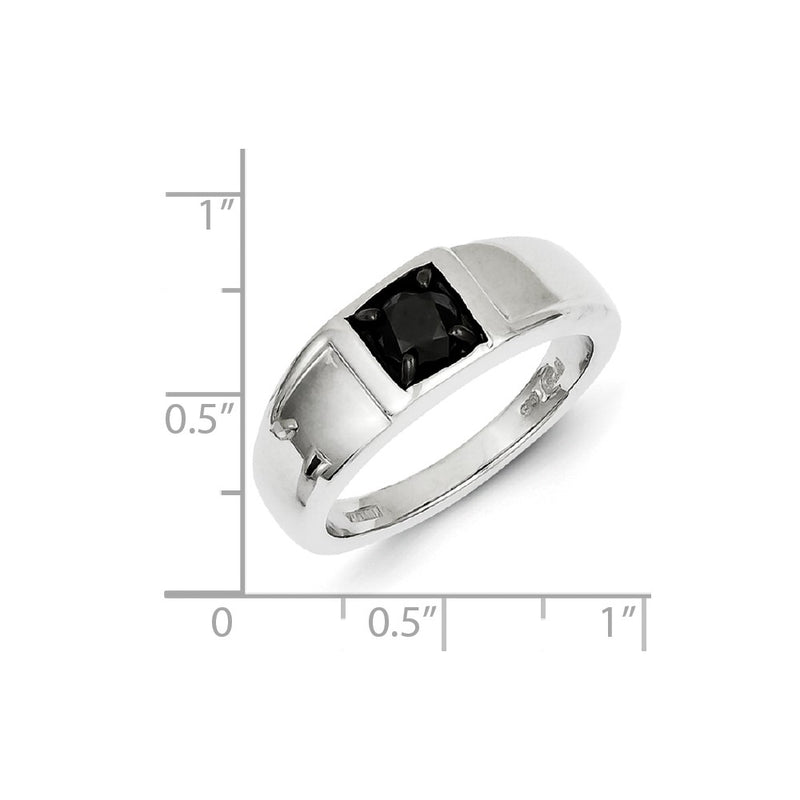 Sterling Silver Black Diamond Mens Ring