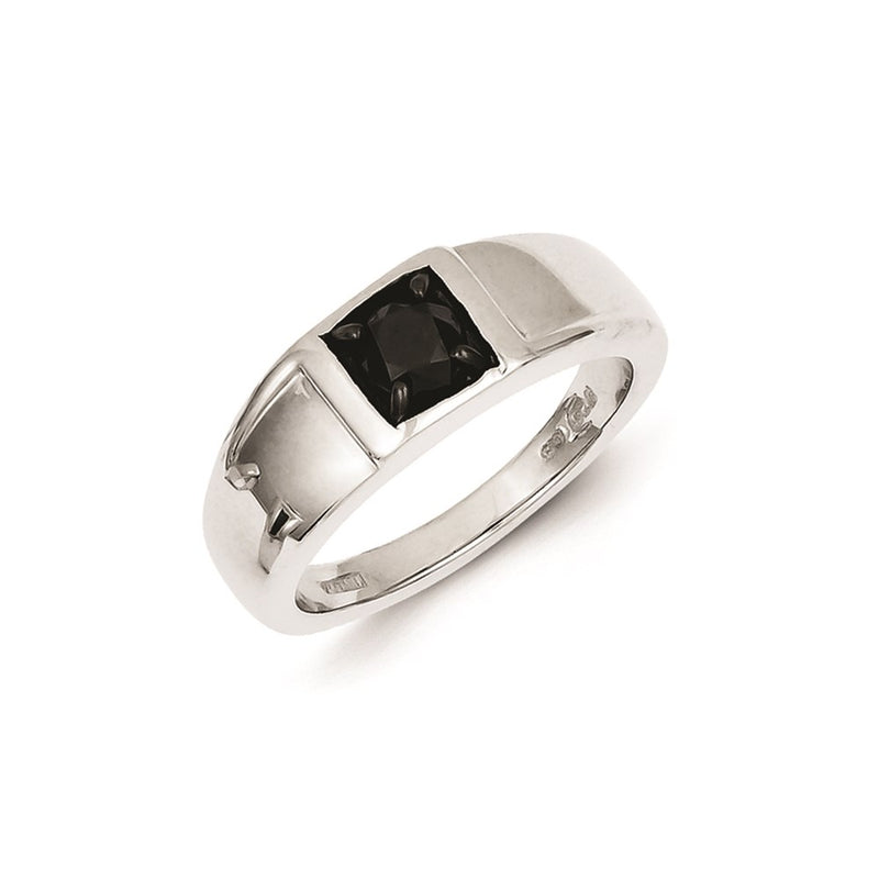 Sterling Silver Black Diamond Mens Ring