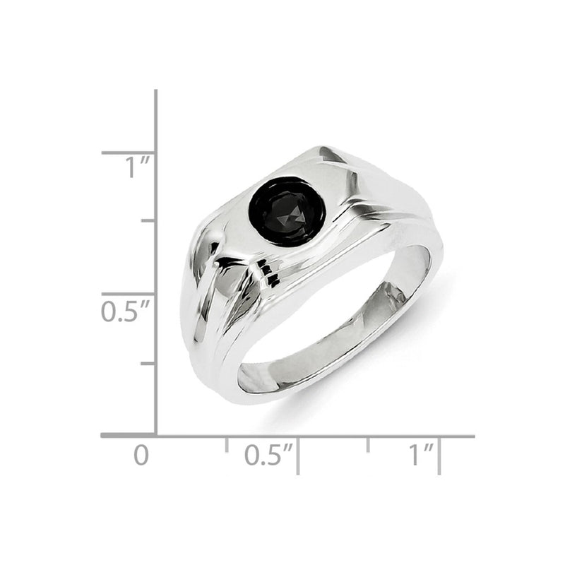 Sterling Silver Black Diamond Mens Ring