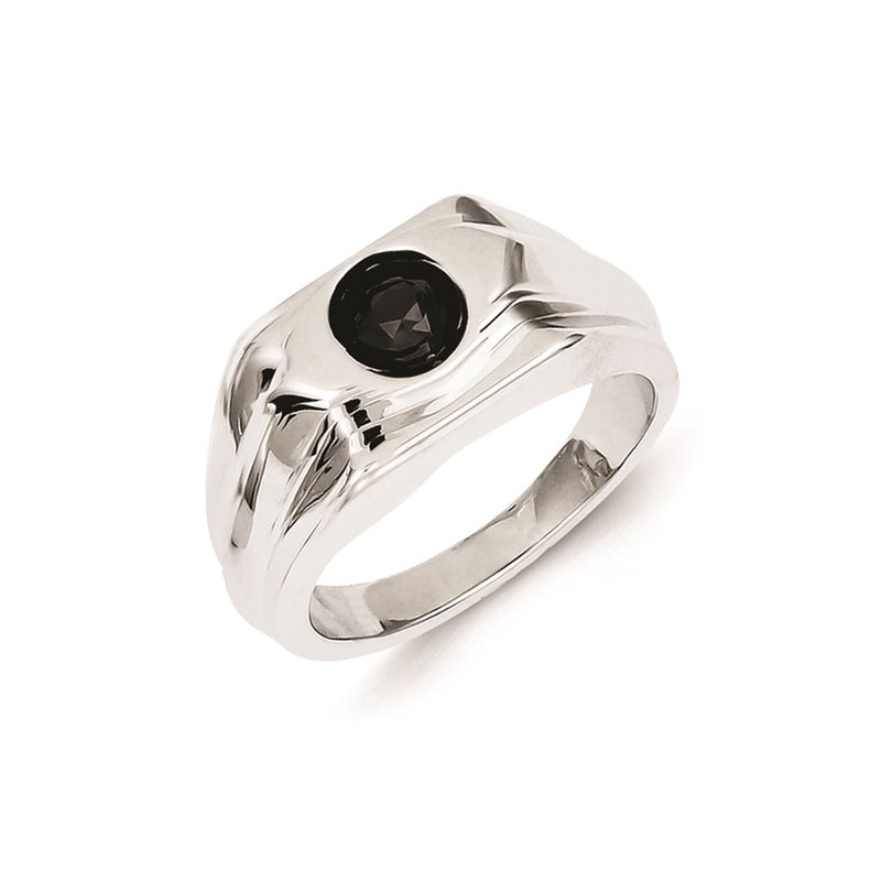 Sterling Silver Black Diamond Mens Ring