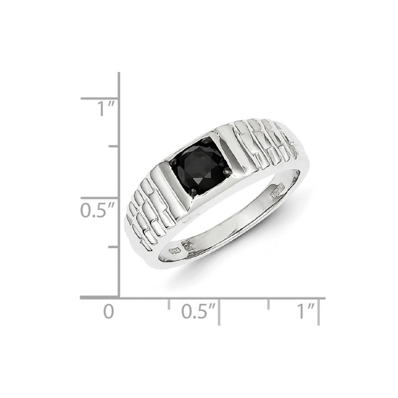 Sterling Silver Black Diamond Mens Ring