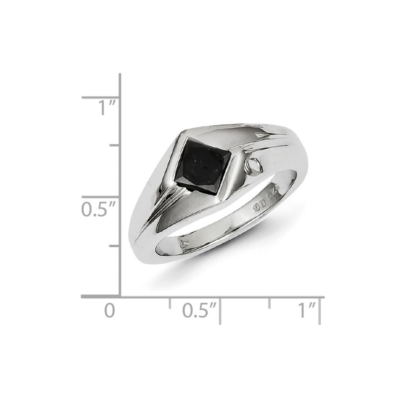 Sterling Silver Black Diamond Mens Ring