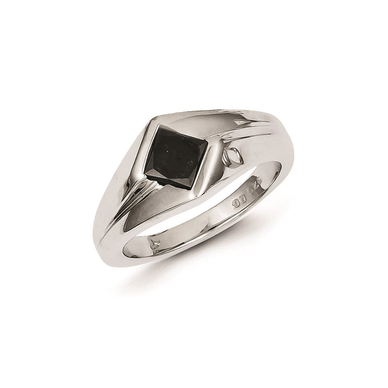Sterling Silver Black Diamond Mens Ring