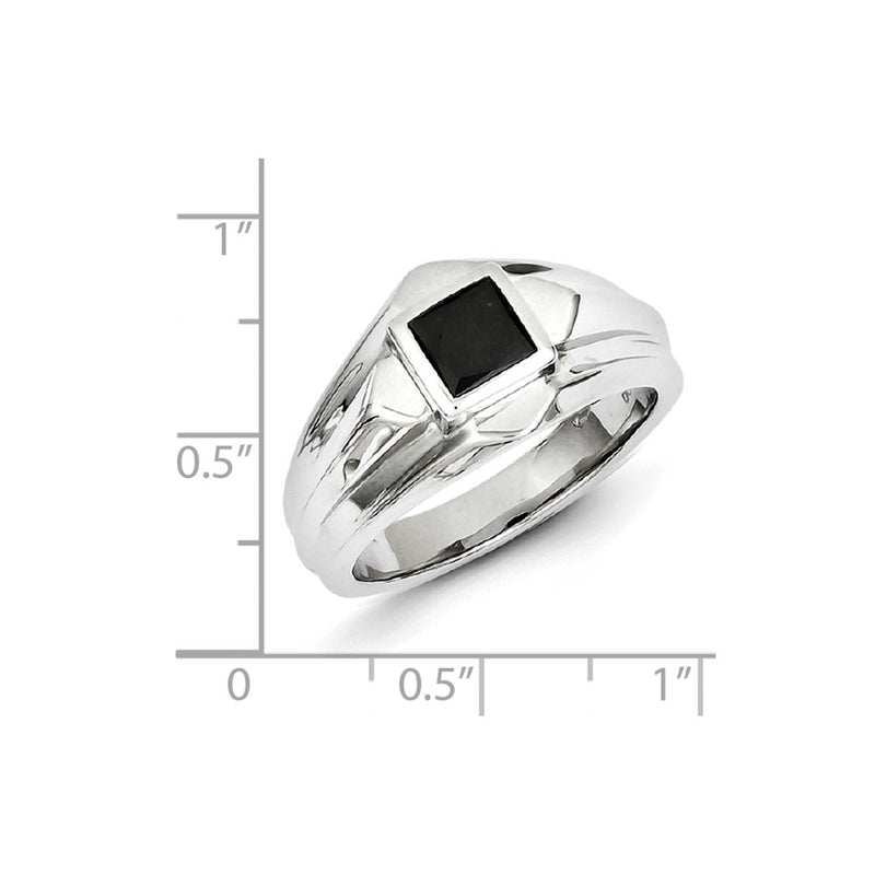 Sterling Silver Black Diamond Mens Ring