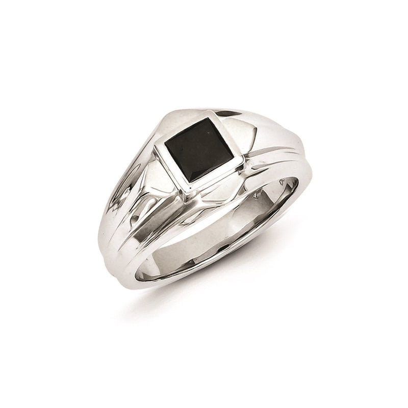 Sterling Silver Black Diamond Mens Ring