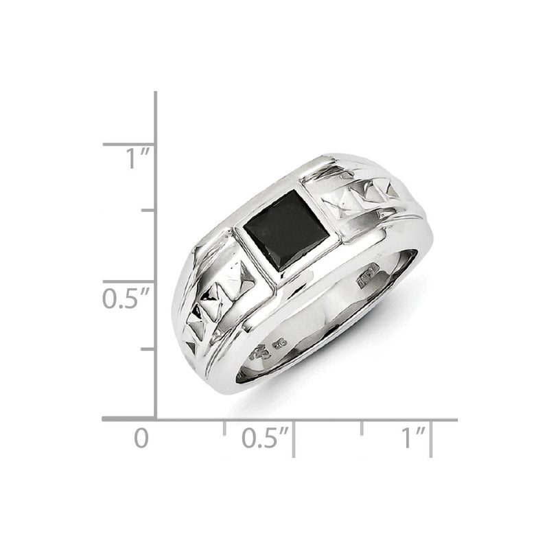 Sterling Silver Black Diamond Mens Ring
