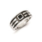 Sterling Silver Black & Black Rhodium Diamond Men's Ring