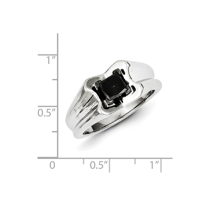 Sterling Silver Black Diamond Mens Ring