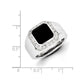 White Night Sterling Silver Rhodium-plated Diamond and Black Onyx Square Men's Ring
