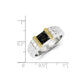 Sterling Silver and Gold Plated Black Diamond Square Men's Ring