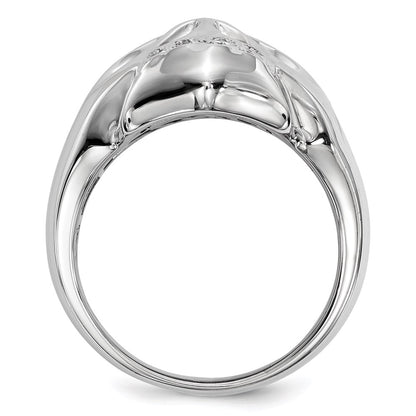 Men's 5/8 Ct. Natural White & Black Diamond Skull Ring in White Gold Plated Sterling Silver