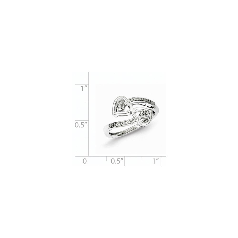 Sterling Silver Diamond Heart Ring