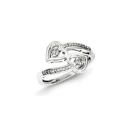 Sterling Silver Diamond Heart Ring
