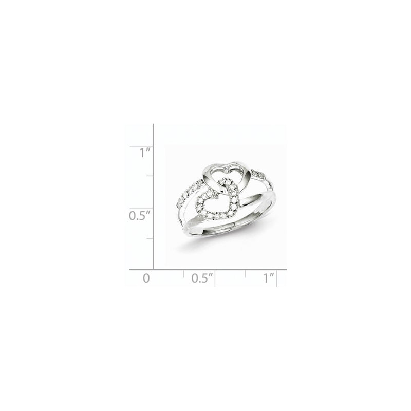Sterling Silver Diamond Heart Ring