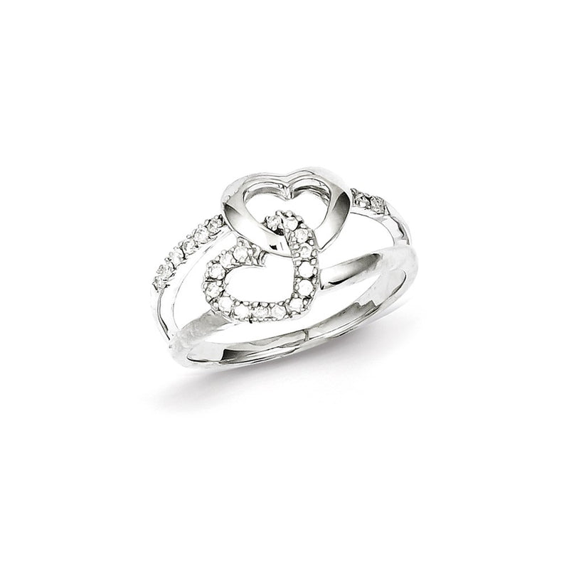 Sterling Silver Diamond Heart Ring