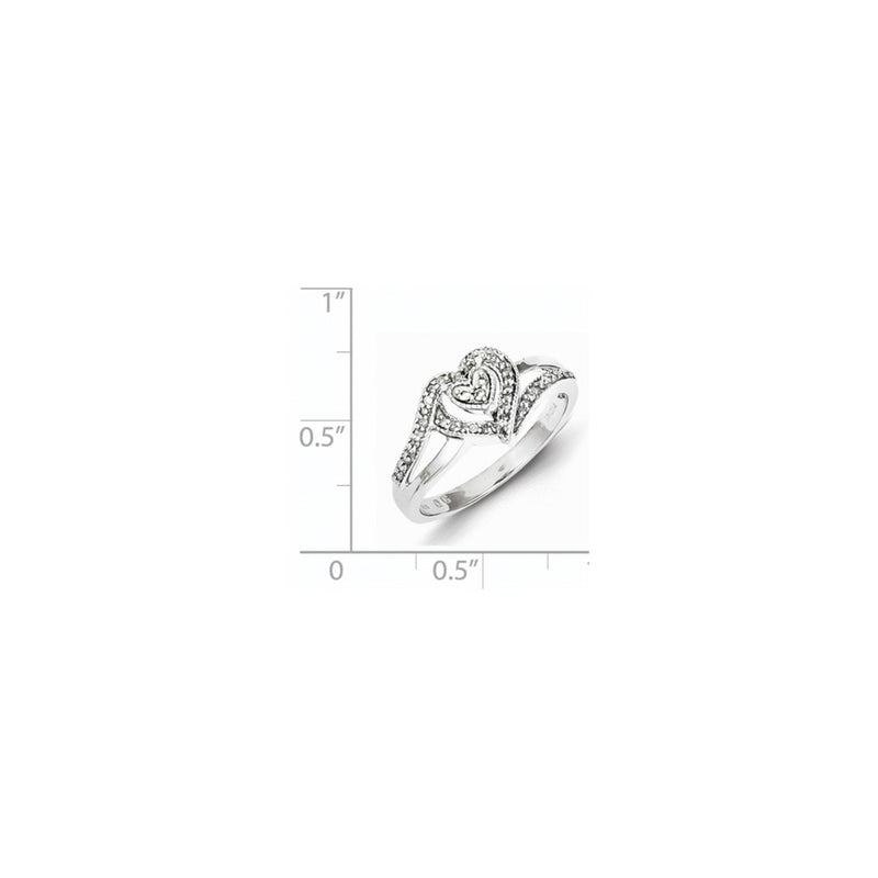 Sterling Silver Diamond Heart Ring