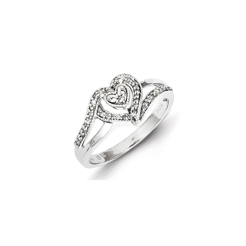 Sterling Silver Diamond Heart Ring