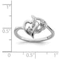 Sterling Silver Rhodium Plated Diamond Double Heart Ring