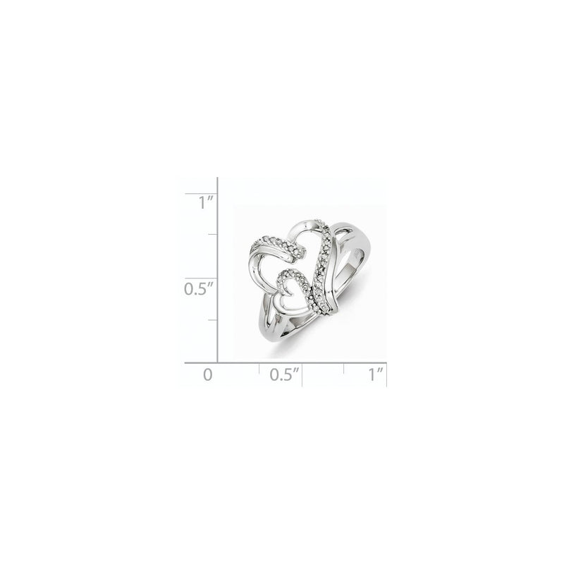 Sterling Silver Diamond Heart Ring