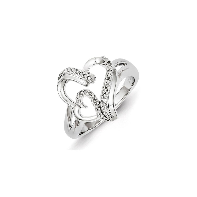 Sterling Silver Diamond Heart Ring