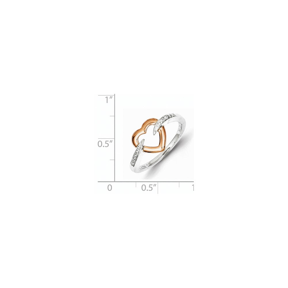 Sterling Silver & 14k Two tone Heart Ring