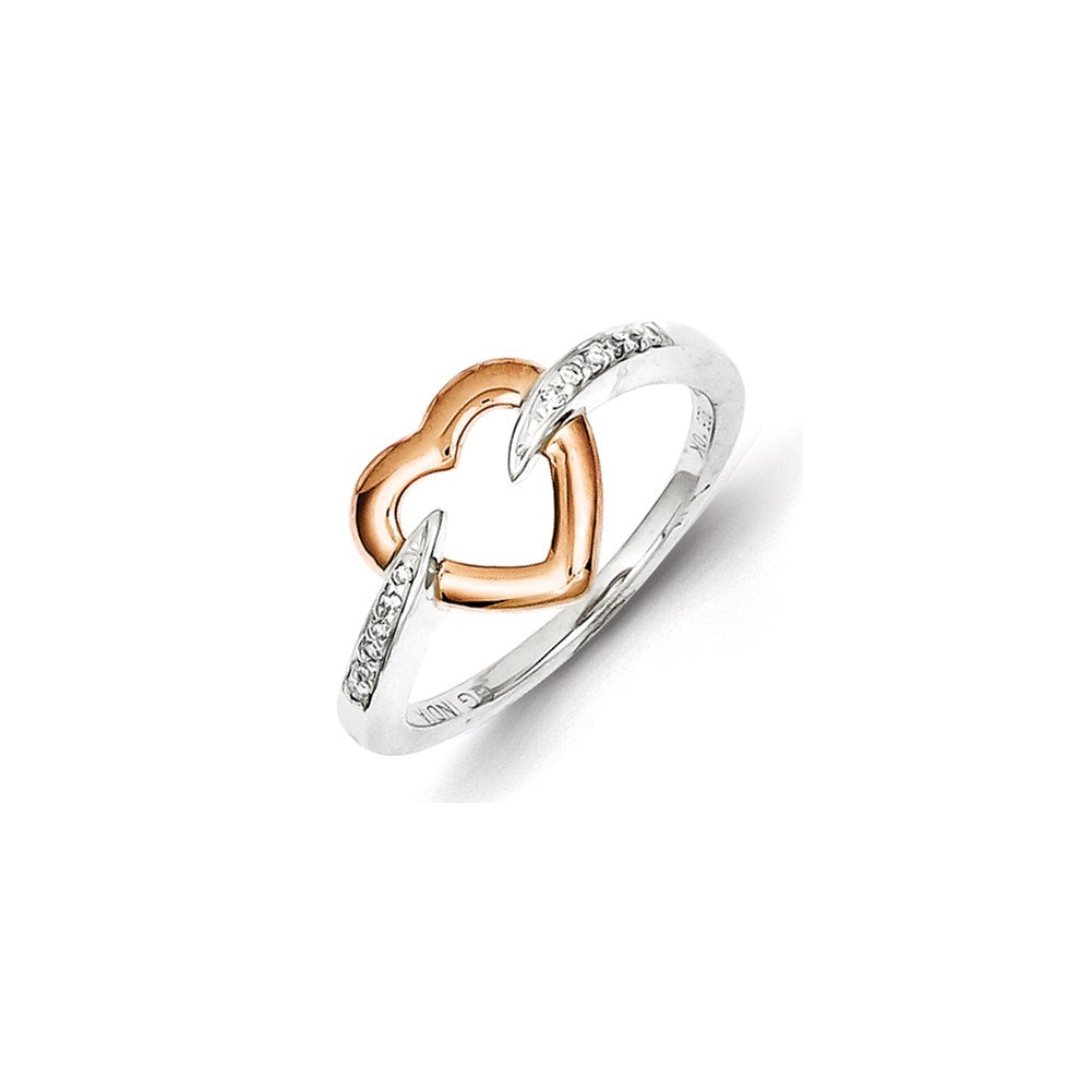 Sterling Silver & 14k Two tone Heart Ring