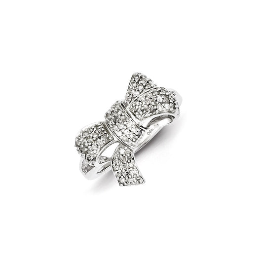 Sterling Silver 0.35ct Diamond Bow Ring