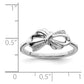 Sterling Silver Rhodium Plated Diamond Bow Ring