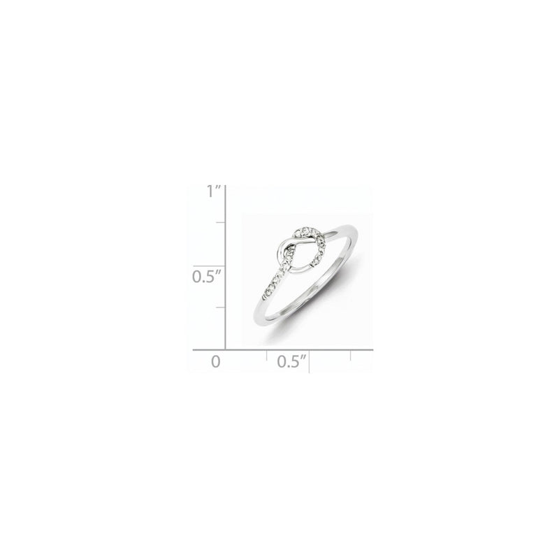 Sterling Silver Diamond w/ Simple Twist Design Ring