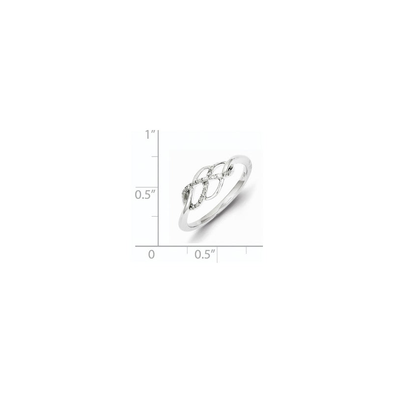 Sterling Silver Diamond w/ Simple Twist Design Ring
