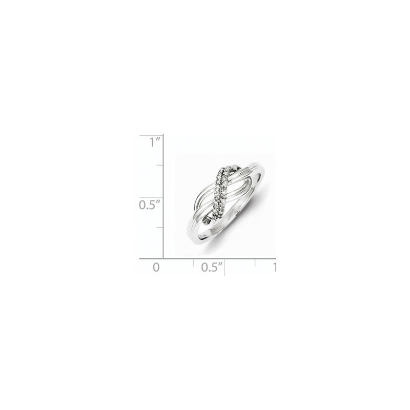 Sterling Silver Rhodium Plated Diamond Ring
